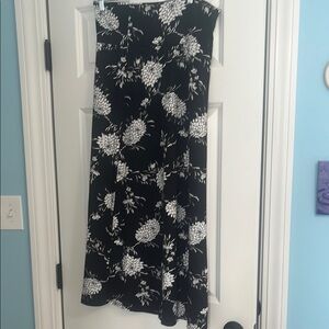 Floral Black and White Women's Skirt